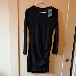 Sundays Elegant Black Long Sleeve Dress